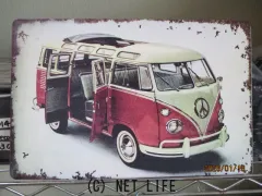 自動車系グッズ ブリキ看板　ワーゲンバス