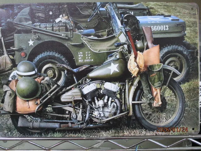 自動車系グッズ ブリキ看板 軍用車