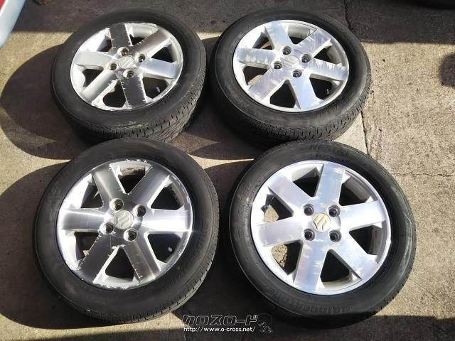 ■売り切り！ワゴンR純正アルミホイール 4.5-14+50 4/100 ポリッシュ＆ファイアストン/ヨコハマ 165/55R14★ワゴンR パレット スズキ ワゴンR 純正 アルミホイール4本 14インチ 14×4.5J +45