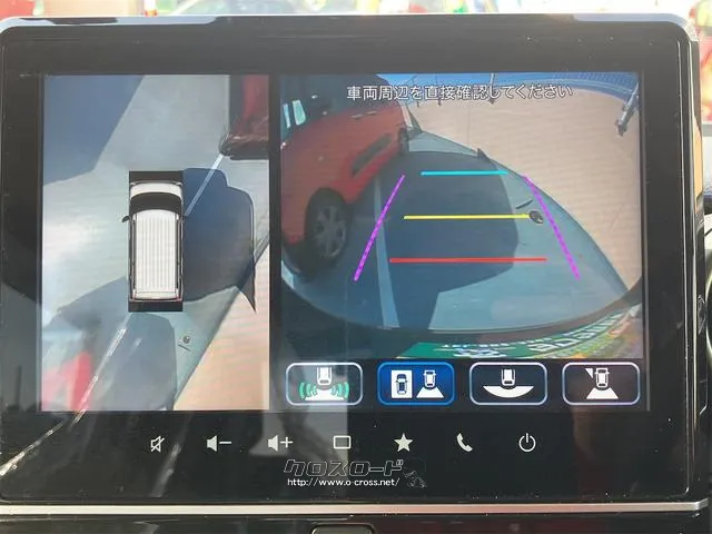 【全周囲カメラ】真上から車を見たようにモニターで確認ができる。是非実際の車で体感してみてください。 スズキ スペーシア