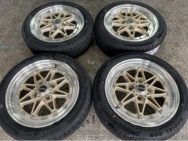 ホイール・タイヤ・15インチ中古Battle racingアルミ4本Set新品