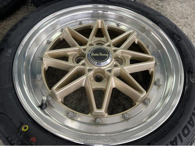 ホイール・タイヤ・15インチ中古Battle racingアルミ4本Set新品タイヤ  