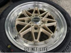 ホイール・タイヤ・15インチ中古Battle racingアルミ4本Set新品タイヤ