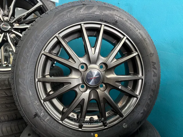 ホイール・タイヤ・14インチ中古VELVA SPORTアルミ4本Set新品タイヤ
