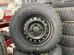 ホイール・タイヤ 12インチ中古ダイハツ純正スチール自家塗装4本SET新品タイヤk2
