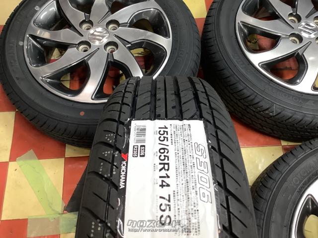 ホイール・タイヤ・14インチ中古スズキパレット純正アルミ4本Set新品 