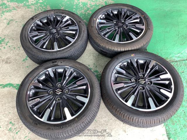 【バリ溝！！】スペーシアカスタム ホイールセット 165/55R15 ホイール・タイヤ・15インチ中古スズキスペーシアカスタム純正 バリ溝