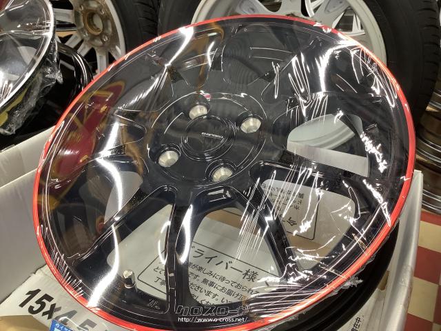 ホイール・タイヤ・15インチ新品GスピードP-06(BK/RED)4本set新品