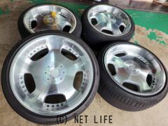 19インチディッシュ系ホイール ホイール・タイヤ・19インチ中古レアシングディッシュホイール4本