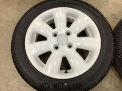 ラパン HE22S 純正ホイール 4本 タイヤ付 155/65R14 21年製✨️ ホイール・タイヤ・14インチスズキラパン HE22S 純正アルミ4本