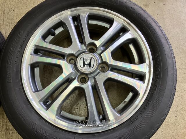 ホイール・タイヤ・14インチ中古ホンダNBOXカスタム純正アルミ4