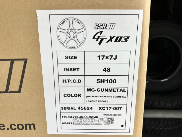 ホイール・17インチ新品特価SSR GTX03（ガンメタ） 4本Set・14.98万円