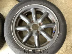 ホイール・タイヤ 14インチ中古ブラックレーシング6J+40PCD100/4H当時物K61