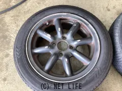 ホイール・タイヤ 14インチ中古ブラックレーシング6J+40PCD100/4H当時物K61
