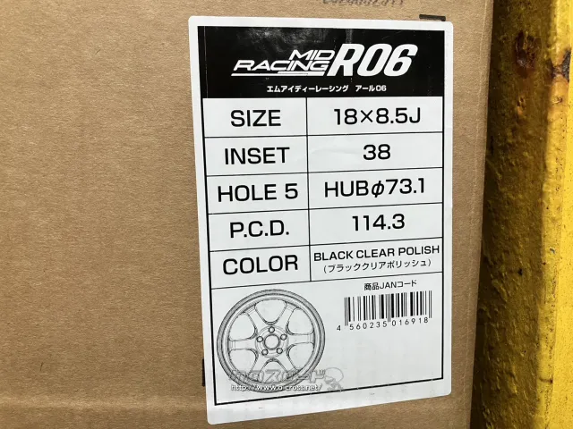 ホイール・18インチ新品MIDレーシングR06（BKP） 4本set・15.88万円