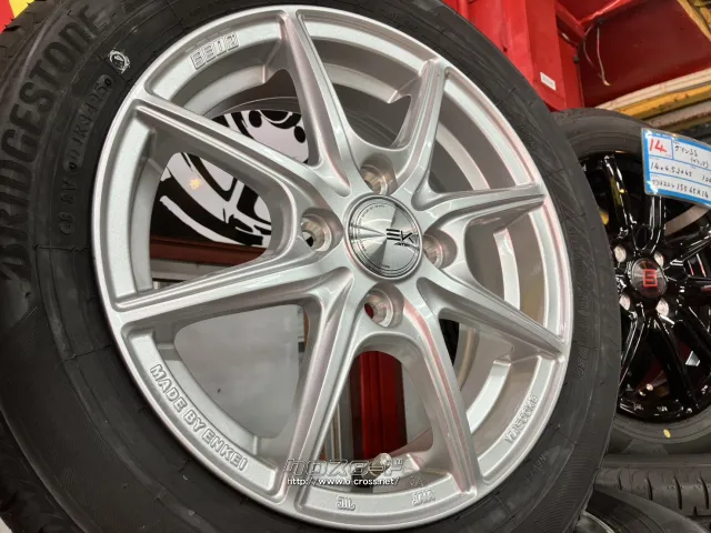 ホイール・タイヤ 14インチ新品ザインEK(シルバー)4本set新品国産タイヤ付