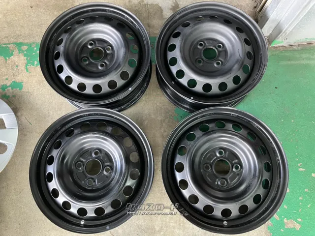 ホイール 15インチ中古アクア純正スチール(ホイールキャップ付)4本set J32