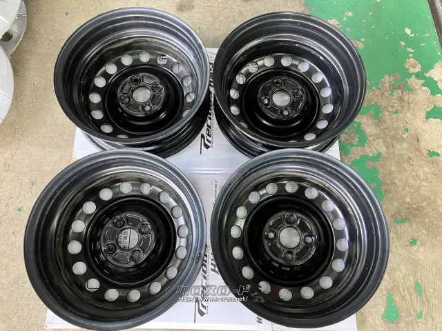 ホイール 15インチ中古アクア純正スチール(ホイールキャップ付)4本set J32
