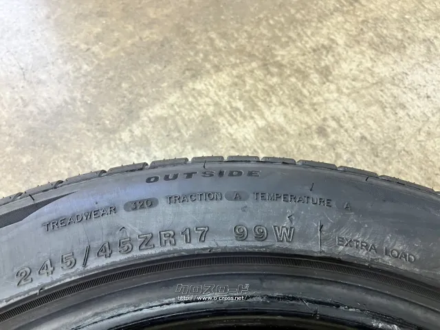 タイヤ 17インチバリ溝ミネルバ245/45R17 1本×8部取り付け工賃込T25