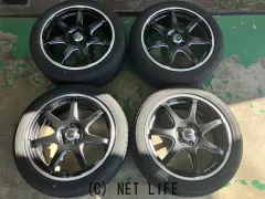 ホイール・タイヤ 17インチ美品エンケイチューニング　SC38　4本setバリ溝タイヤ付J68