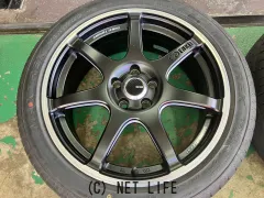 ホイール・タイヤ 17インチ美品エンケイチューニング　SC38　4本setバリ溝タイヤ付J68