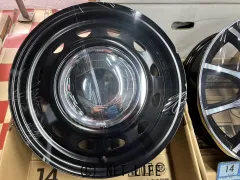 ホイール・タイヤ 14インチ新品Wedsネオキャロ（BK＆クロームC）4本set新品国産タイヤ付