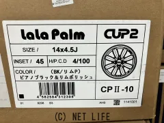 ホイール・タイヤ 14インチ新品ララパームCAP2（BK/リムP）4本set新品国産タイヤ