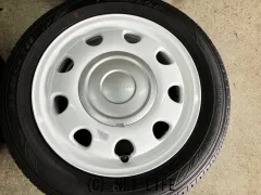 ホイール・タイヤ 14インチ中古スズキラパン　純正アルミ4本setバリ溝国産タイヤK37