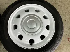 ホイール・タイヤ 14インチ中古スズキラパン 純正アルミ4本setバリ溝国産タイヤK37