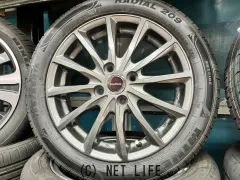 ホイール・タイヤ 15インチ美品バルミナAR12（ガンメタ）4本set新品タイヤ付K68