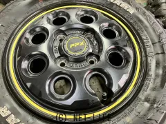 ホイール・タイヤ 12インチバリ溝PPX　MIL:8　4本set中古タイヤ付K62