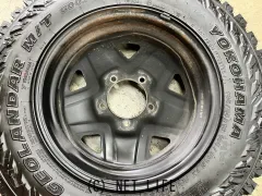 ホイール・タイヤ 16インチ中古ジムニー純正スチールホイール1本バリ溝MTタイヤ付 K34