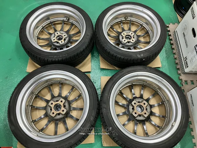 ホイール・タイヤ 17インチ程度良好WORK XSA戦 02C メッキ4本set中古タイヤ付J80