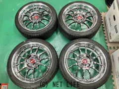 ホイール・タイヤ 17インチ程度良好WORK XSA戦 02C メッキ4本set中古タイヤ付J80