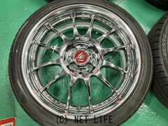 ホイール・タイヤ 17インチ程度良好WORK XSA戦 02C メッキ4本set中古タイヤ付J80