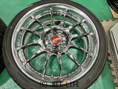 ホイール・タイヤ 17インチ程度良好WORK　XSA戦　02C　メッキ4本set中古タイヤ付J80