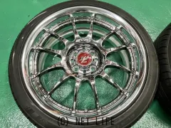 ホイール・タイヤ 17インチ程度良好WORK XSA戦 02C メッキ4本set中古タイヤ付J80