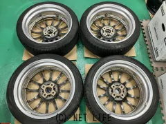 ホイール・タイヤ 17インチ程度良好WORK　XSA戦　02C　メッキ4本set中古タイヤ付J80