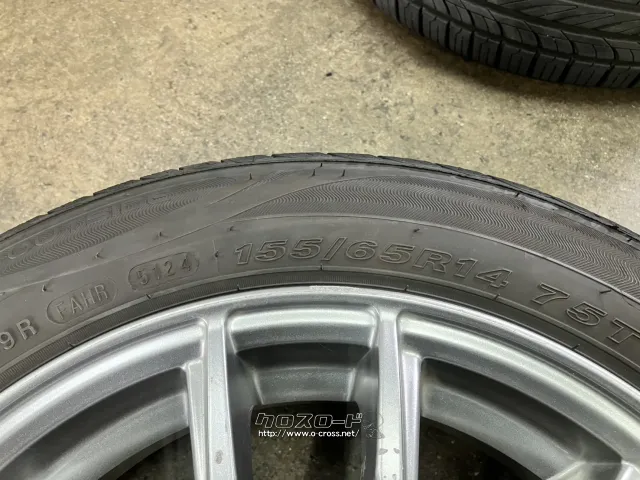 ホイール・タイヤ 14インチ中古レーベン(シルバー)4本Setバリ溝タイヤ付 K62