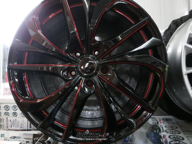 レオニス TE 18インチ ブラック/レッド スポーツ　ヤリスクロス ホイール・タイヤ・18インチ新品レオニスTE(レッド)新品タイヤ4