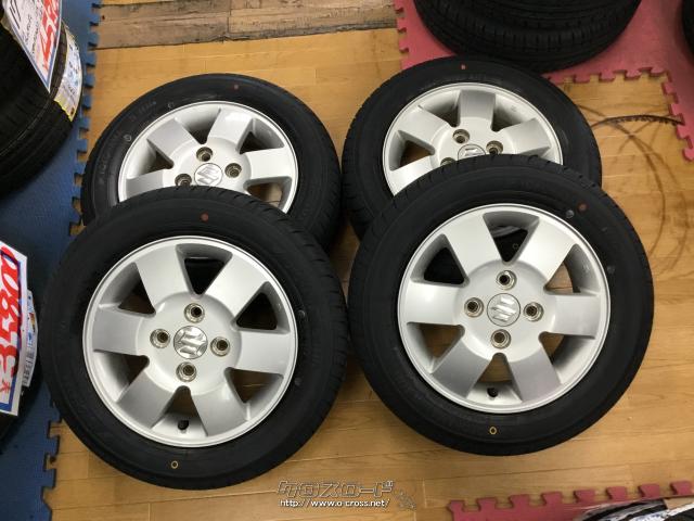 ホイール・タイヤ・13インチ スズキ純正ホイール(シルバー)新品タイヤ4 