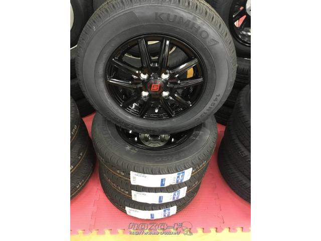 ホイール・タイヤ・12インチ ザインSS(ソリッドブラック)新品タイヤ4本
