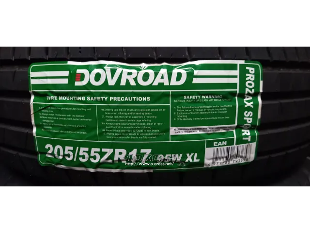 タイヤ・17インチ DOVROAD ﾌﾟﾛｻﾞｯｸｽｽﾎﾟｰﾂ 205/55R17 入荷・8,160円