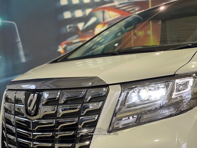 ロアグリルと一体化し、縦に厚みを持たせたメッキ加飾の大型フロントグリル トヨタ アルファード