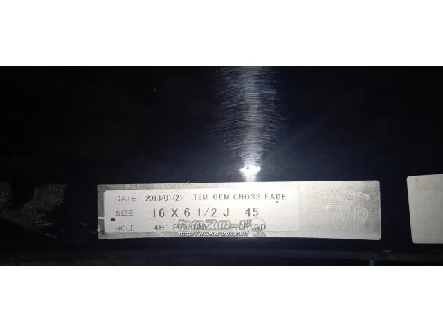ホイール 16インチ RAYS セブリングジェムクロスフィード BK 中古4本セッ