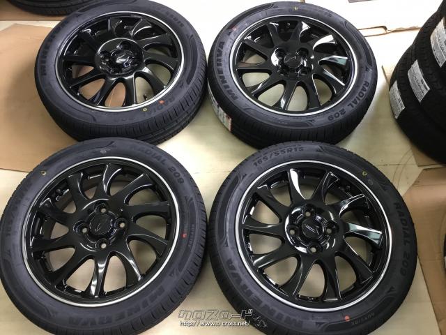 値下げ　タントカスタム 165/55 R15 ホイールセット 4本 良好ホイール】ダイハツ タント カスタム 純正 15in 4.5J +45 PCD100