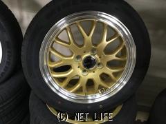 ホイール・タイヤ・15インチ新品グラフト9M ゴールド 4本×新品タイヤ