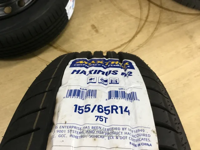 ホイール・タイヤ 14インチ中古トヨタ純正スチール リペア品 タイヤ×4本新品セット K32