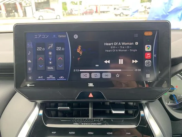 12.3インチHDディスプレイ、TV、USB入力(動画・音楽再生)(JBLアンプ)ミラキャスト・アップルカープレイ+アンドロイド・ブルートゥース(ハンズフリー/オーディオ)、 ETC トヨタ ハリアー