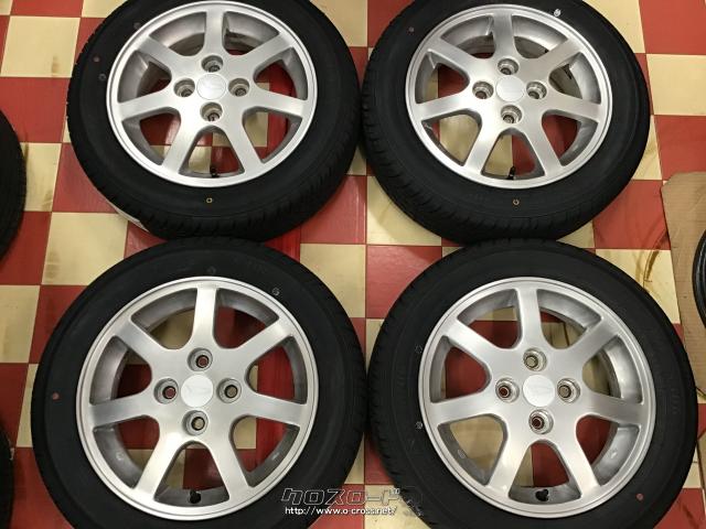 2年車検込みダイハツムーブ　4WD アルミノーマルタイヤ付き　比較的綺麗 ホイール・タイヤ・14インチ【リペア品】ダイハツムーヴ純正アルミ4本